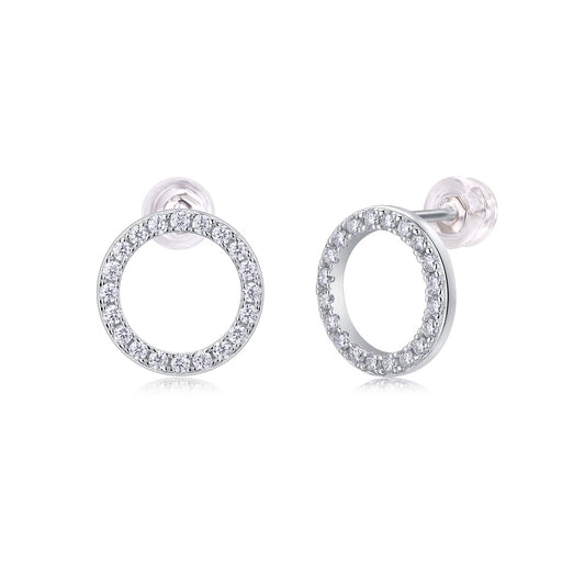 moissanite 925 Silver Circle earrings