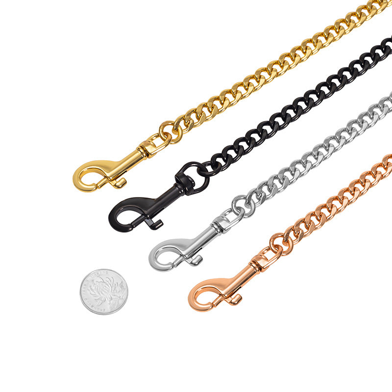 New stainless steel NK chain leather rope traction rope training for walking dogs and pet dogs