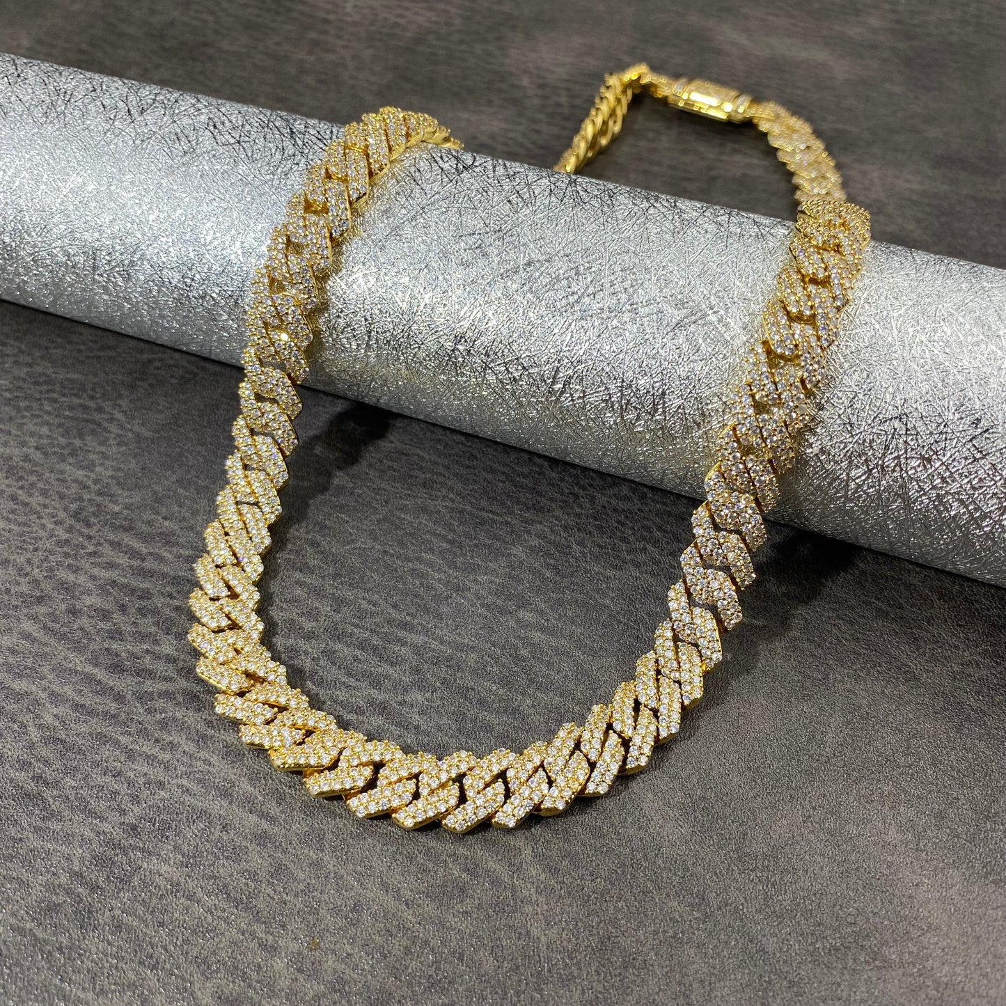 Moissanite Diamond S925 Silver 10mm Prong Cuban Chain Bracelet