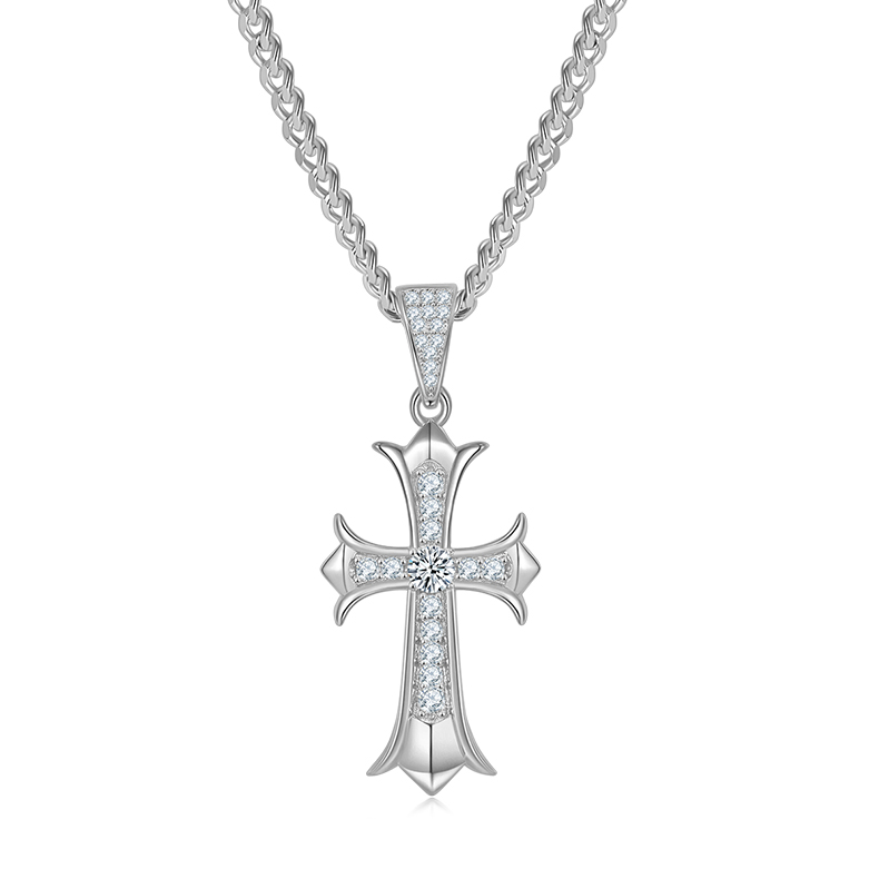 925 Silver Moissanite Cross pendant