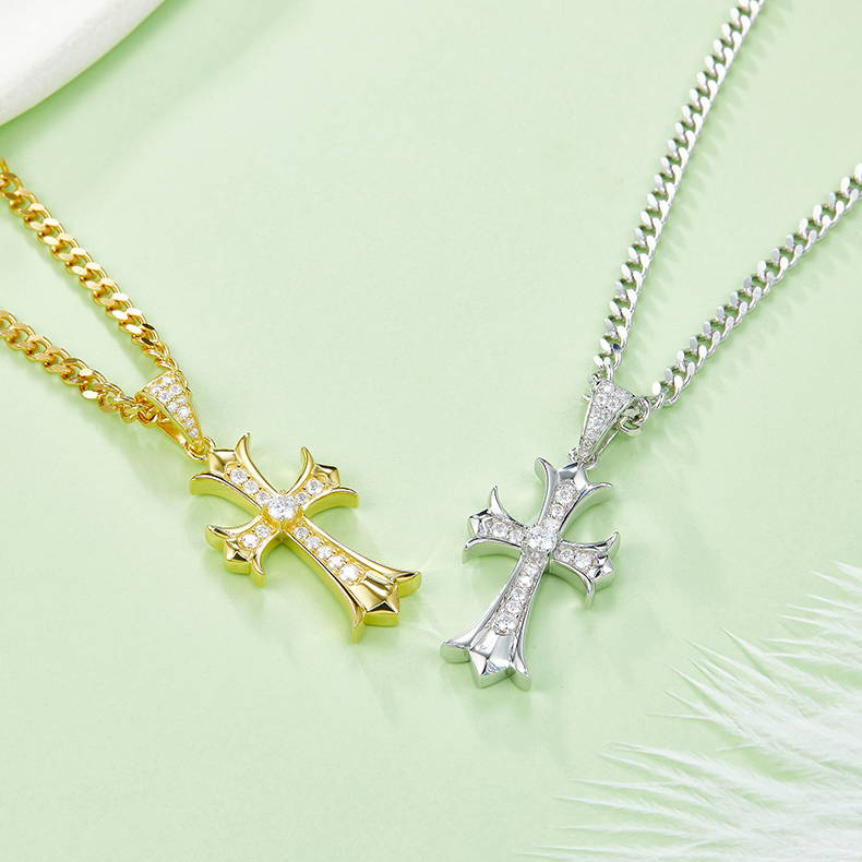 925 Silver Moissanite Cross pendant