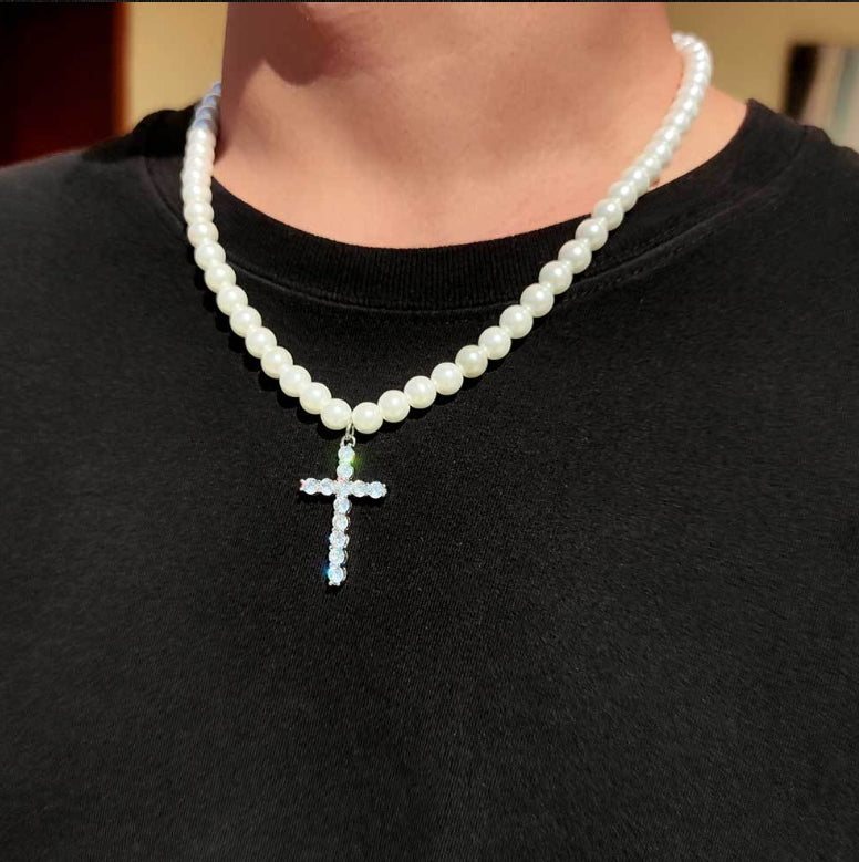 Pearl Cross Chain-6mm 8mm 10mm