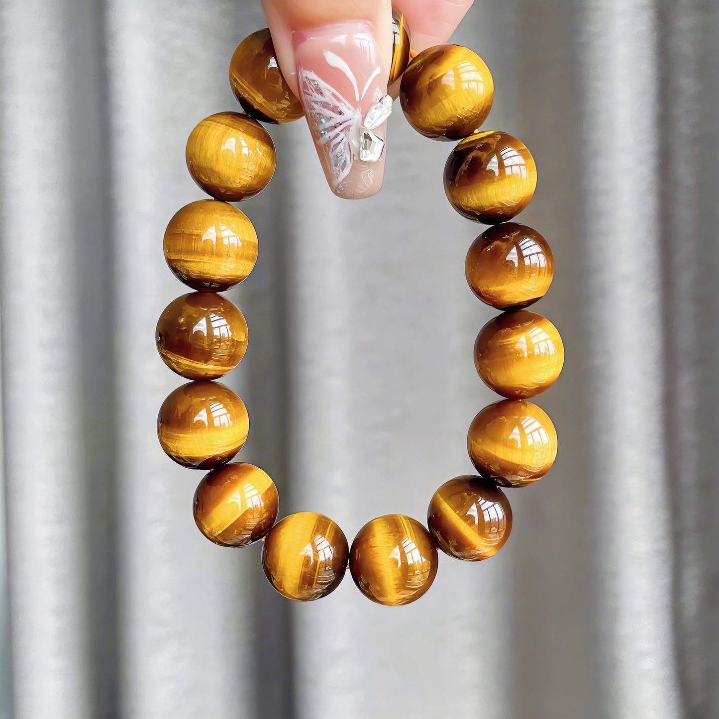 Tiger eye stone Bracelet glass beads Men and women bangle