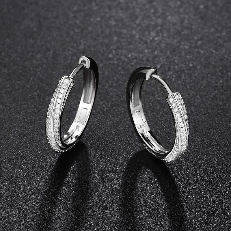 925 Silver Moissanite Earrings 21mm