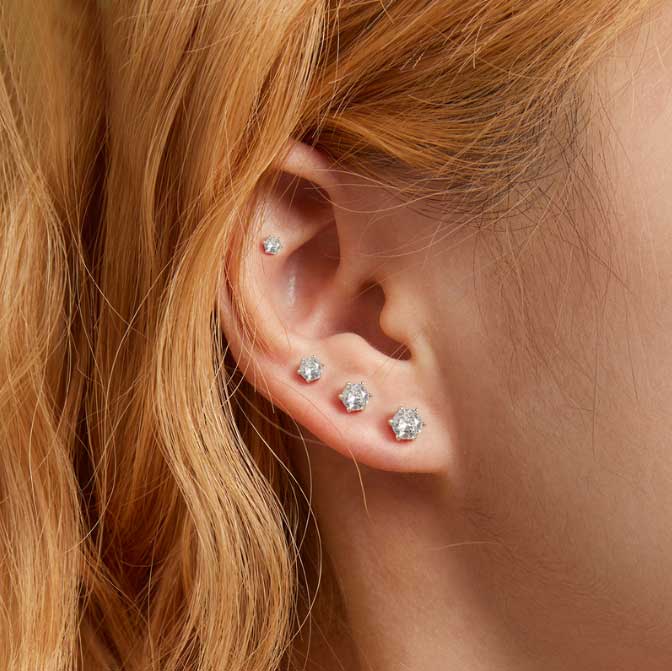 Round Earrings 5   6   7  8mm