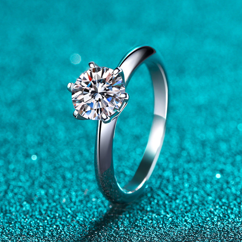925 Silver Diamond Moissanite Ring