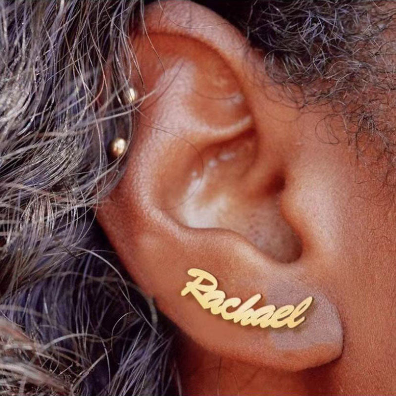 Custom Name Earrings DIY Creative Personalized Stainless Steel Popular Earrings