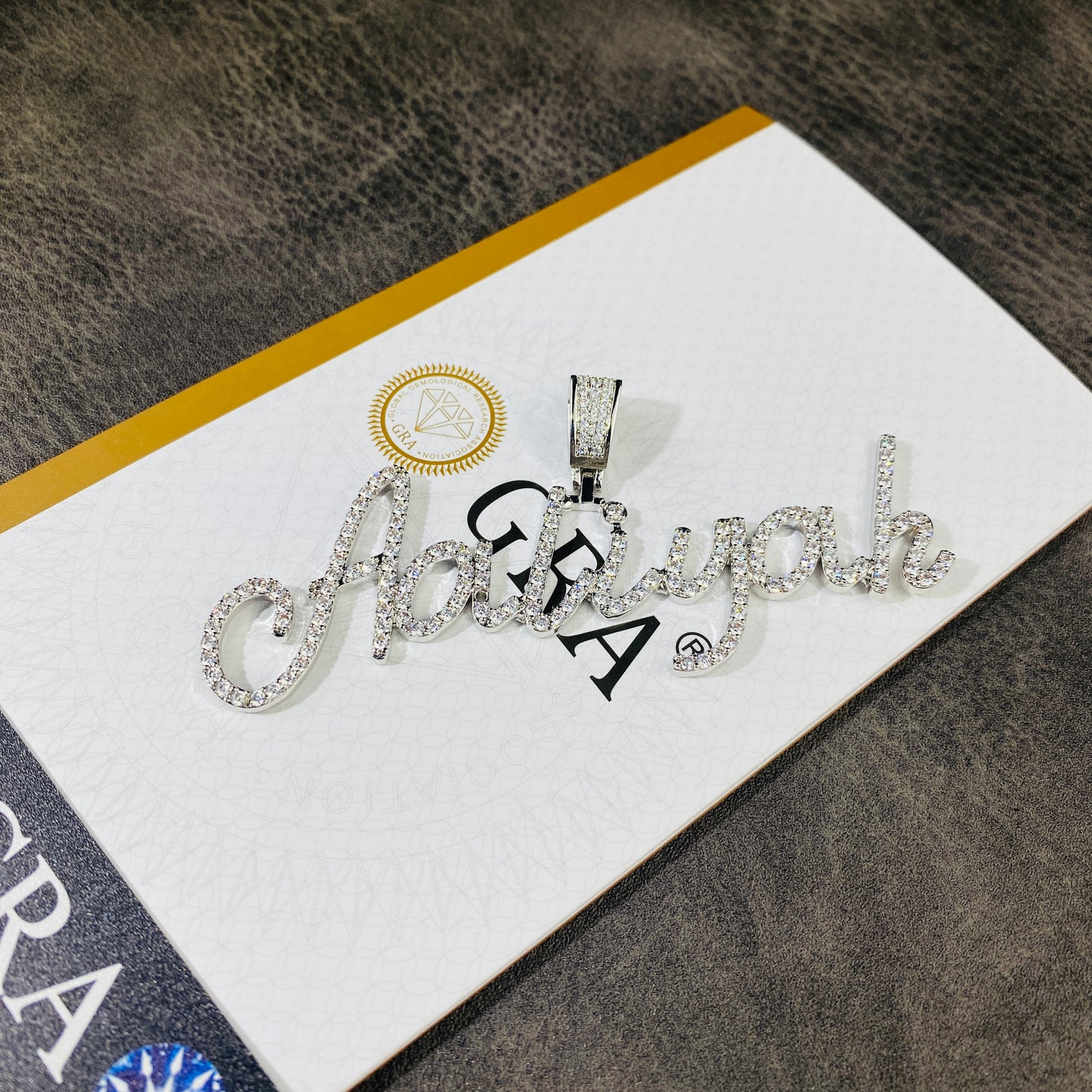 s925 silver vvs moissante Custom Name Cursive Initials Letter Pendant
