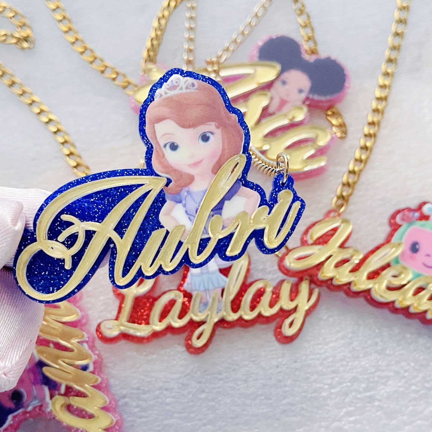 Acrylic DIY arbitrary cartoon pattern animal children's personalized name necklace