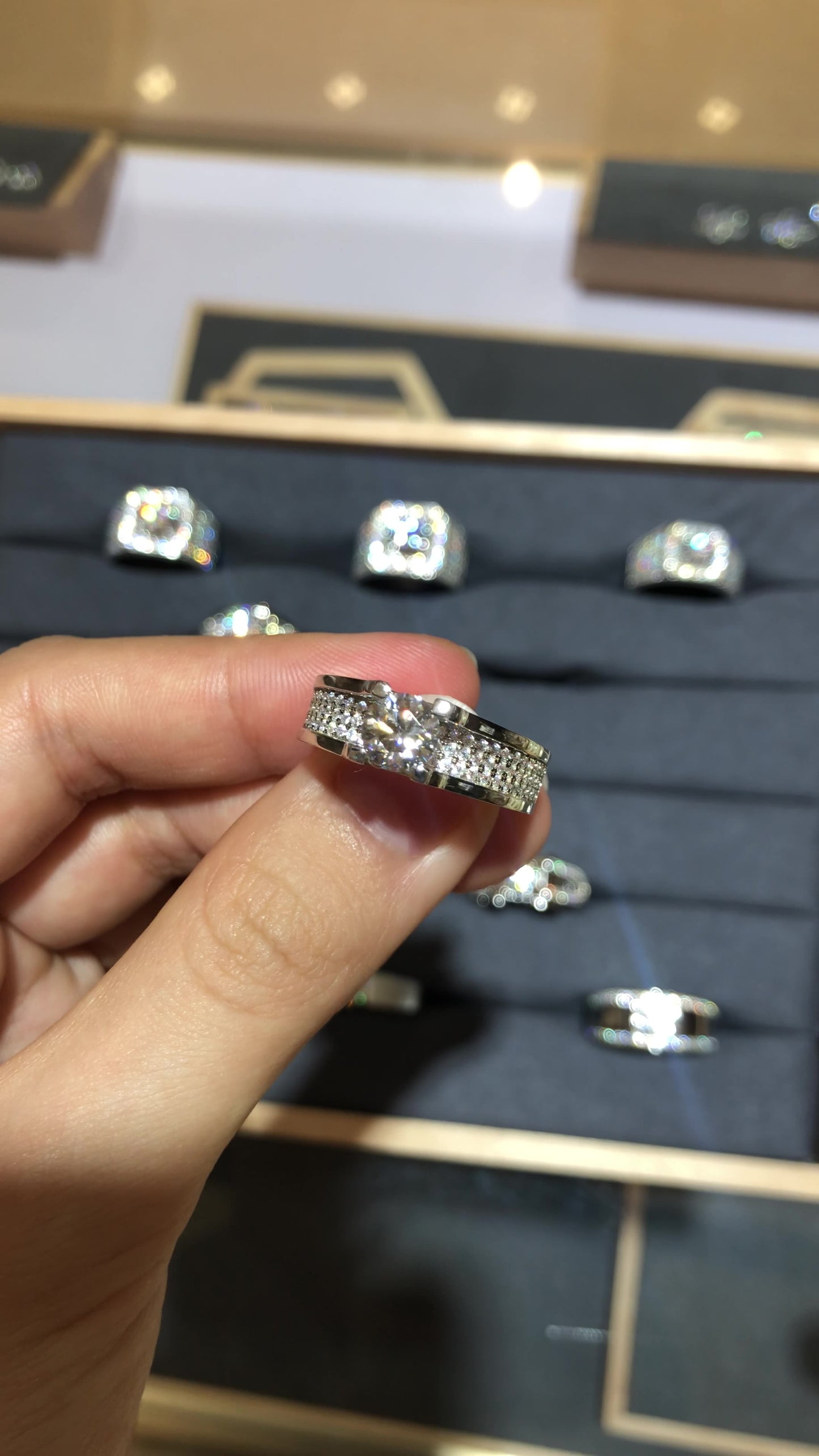925 Silver Diamond Moissanite wedding ring