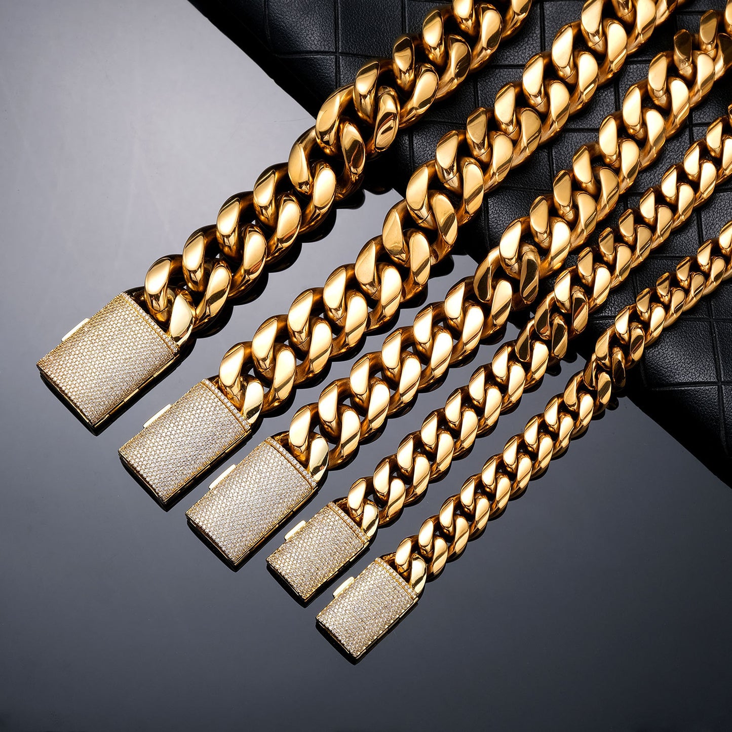 12mm 14mm 18mm 20mm 22mm Miami Cuban Chain 18K Gold