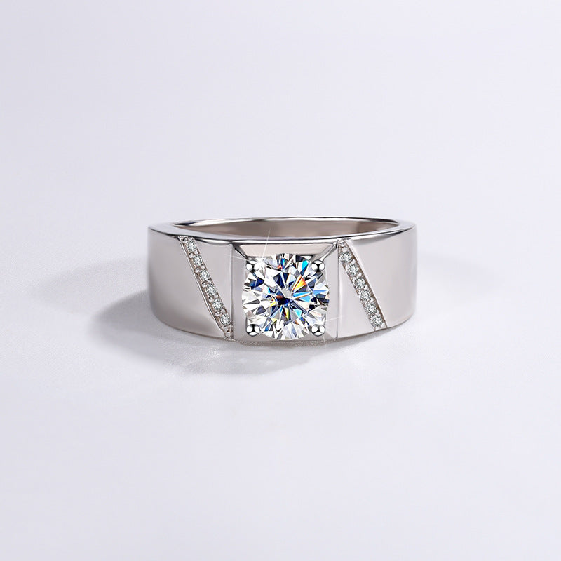 925 Silver Diamond Moissanite Men and women Ring