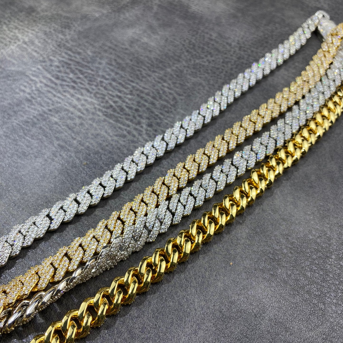 Moissanite Diamond S925 Silver 10mm Prong Cuban Chain Bracelet