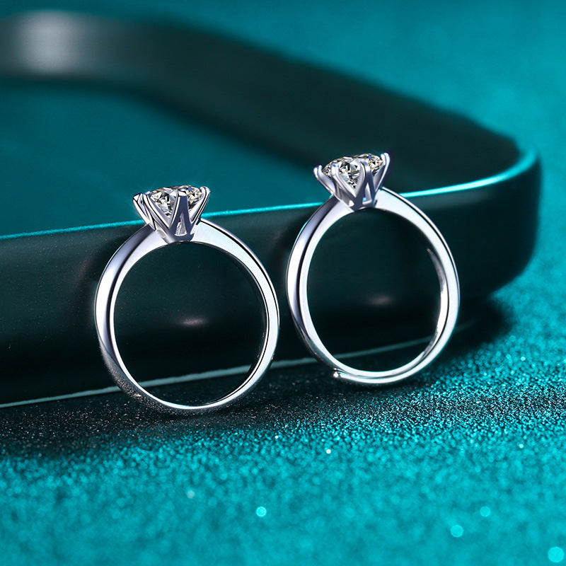 925 Silver Diamond Moissanite Ring