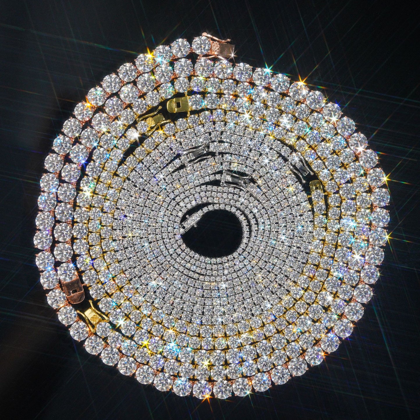 925 silver Moissanite 2 3 4 5mm Tennis chain and Bracelet
