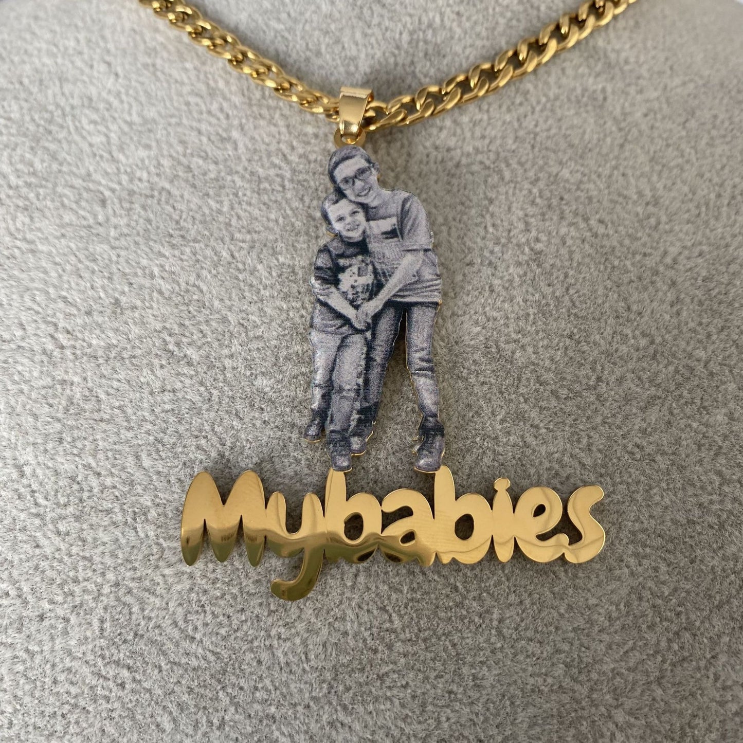 DIY Stainless Steel Colorful Portrait Necklace Personalized Printed Photo Name