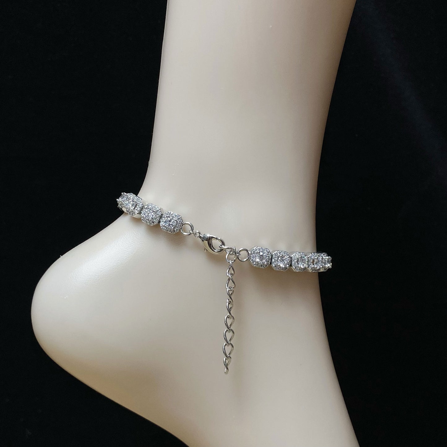 Clustered Tennis Anklets