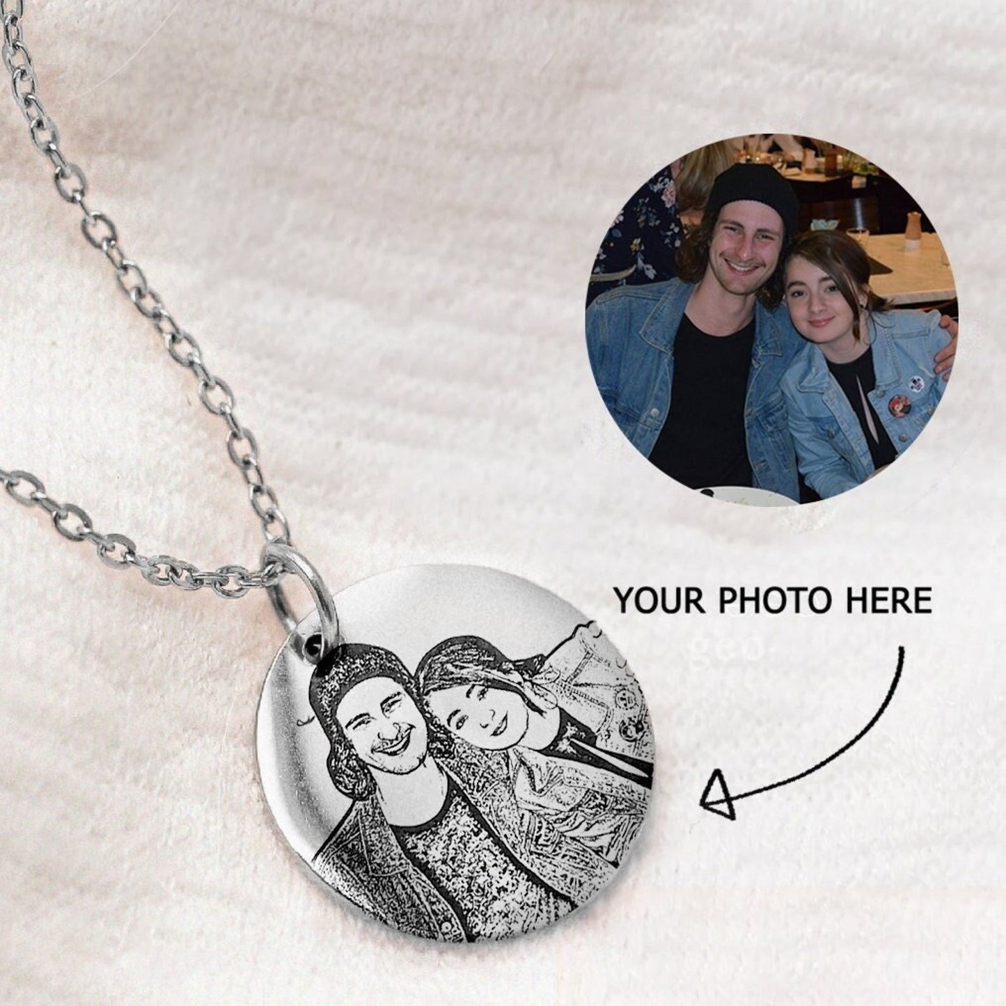 Custom stainless steel photo pendant