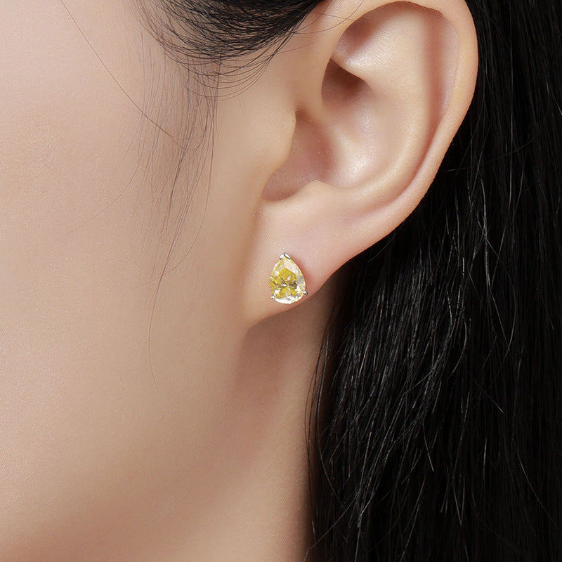925 Silver Moissanite Pear Shape Stud earrings