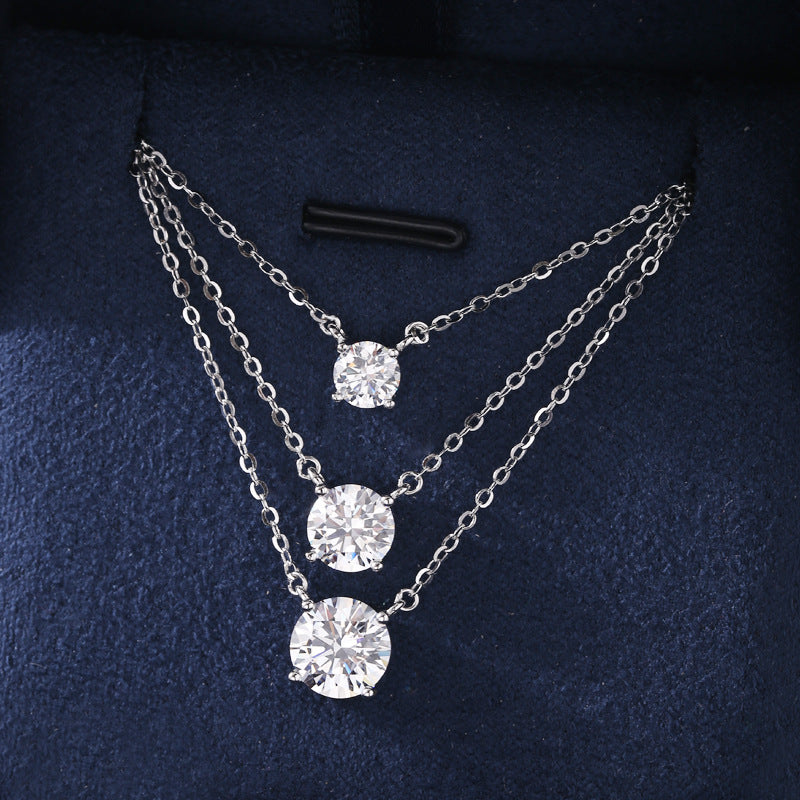 5 6.5 8 9mm 925 silver Moissanite Women's pendant necklace