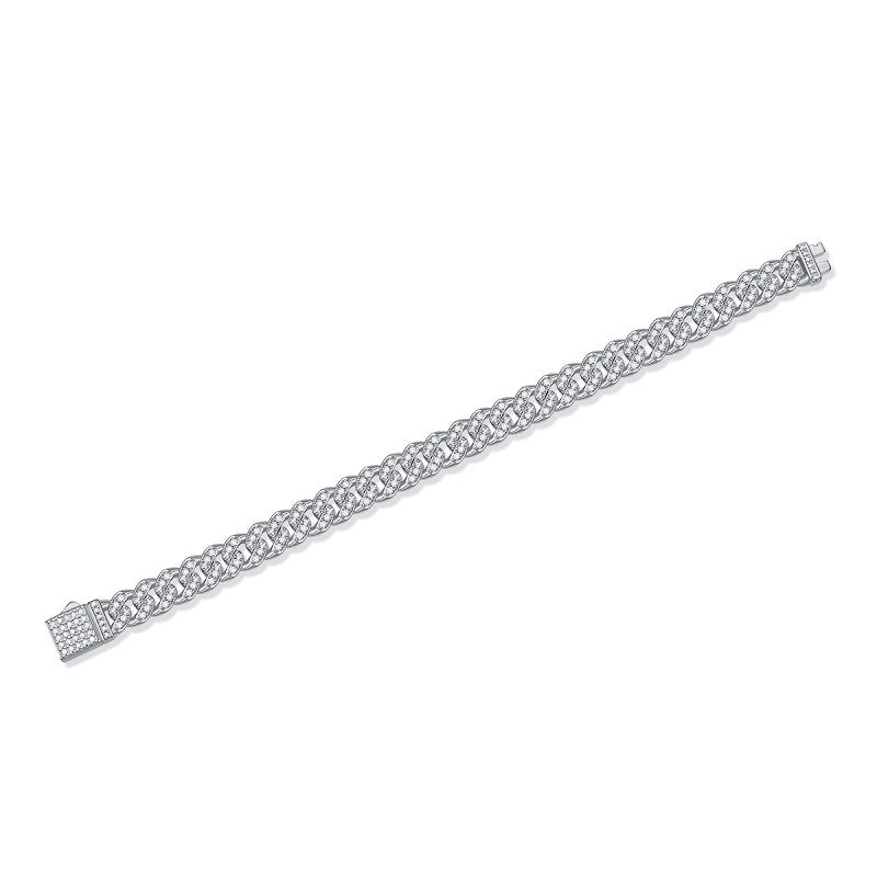 925 silver Moissanite 8mm cuban Bracelet