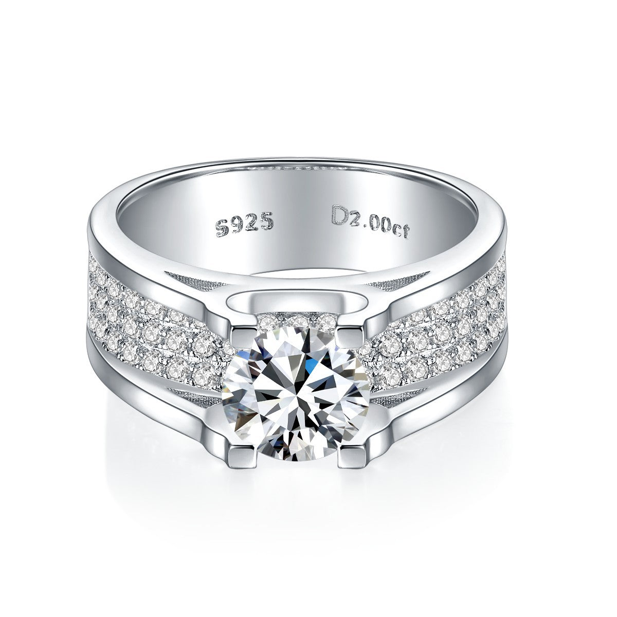 925 Silver Diamond Moissanite wedding ring