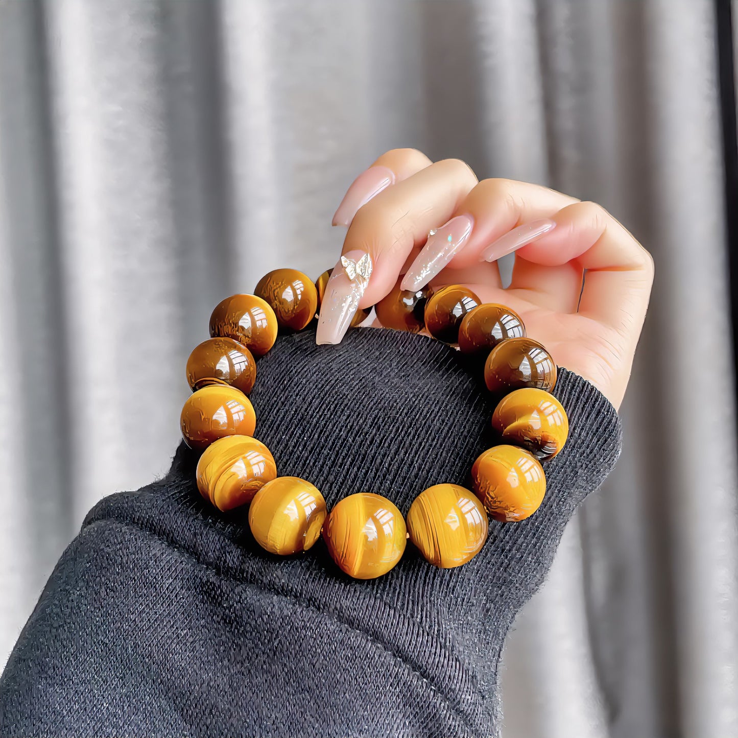 Tiger eye stone Bracelet glass beads Men and women bangle