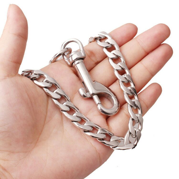 New stainless steel NK chain leather rope traction rope training for walking dogs and pet dogs