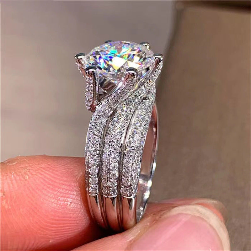 Moissanite Eternity Ring in 925 silver