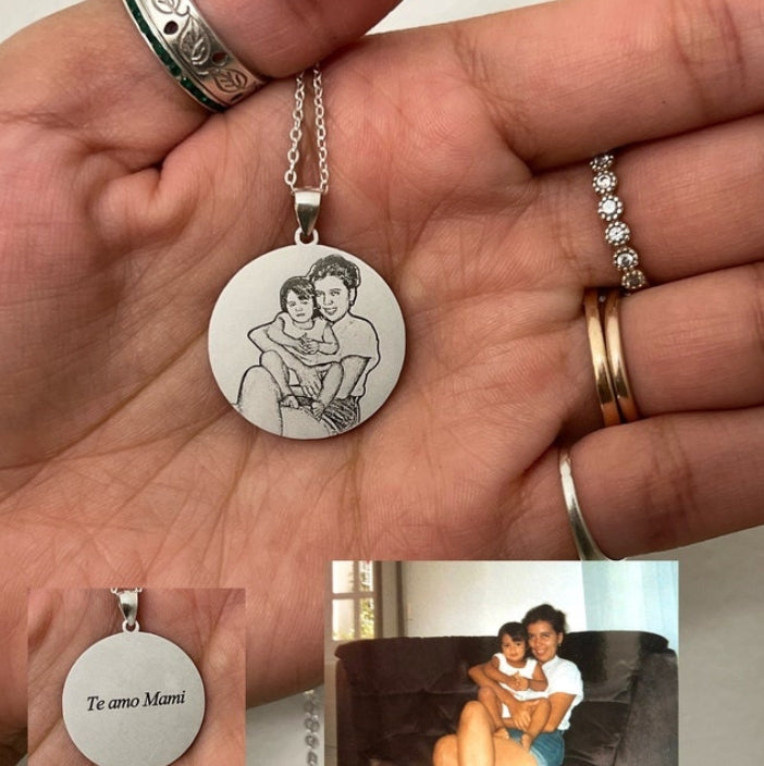 Custom stainless steel photo pendant