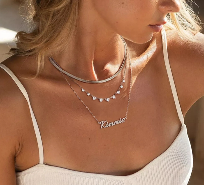 moissanite S925 silver Woman Custom Letter pendant Jewelry