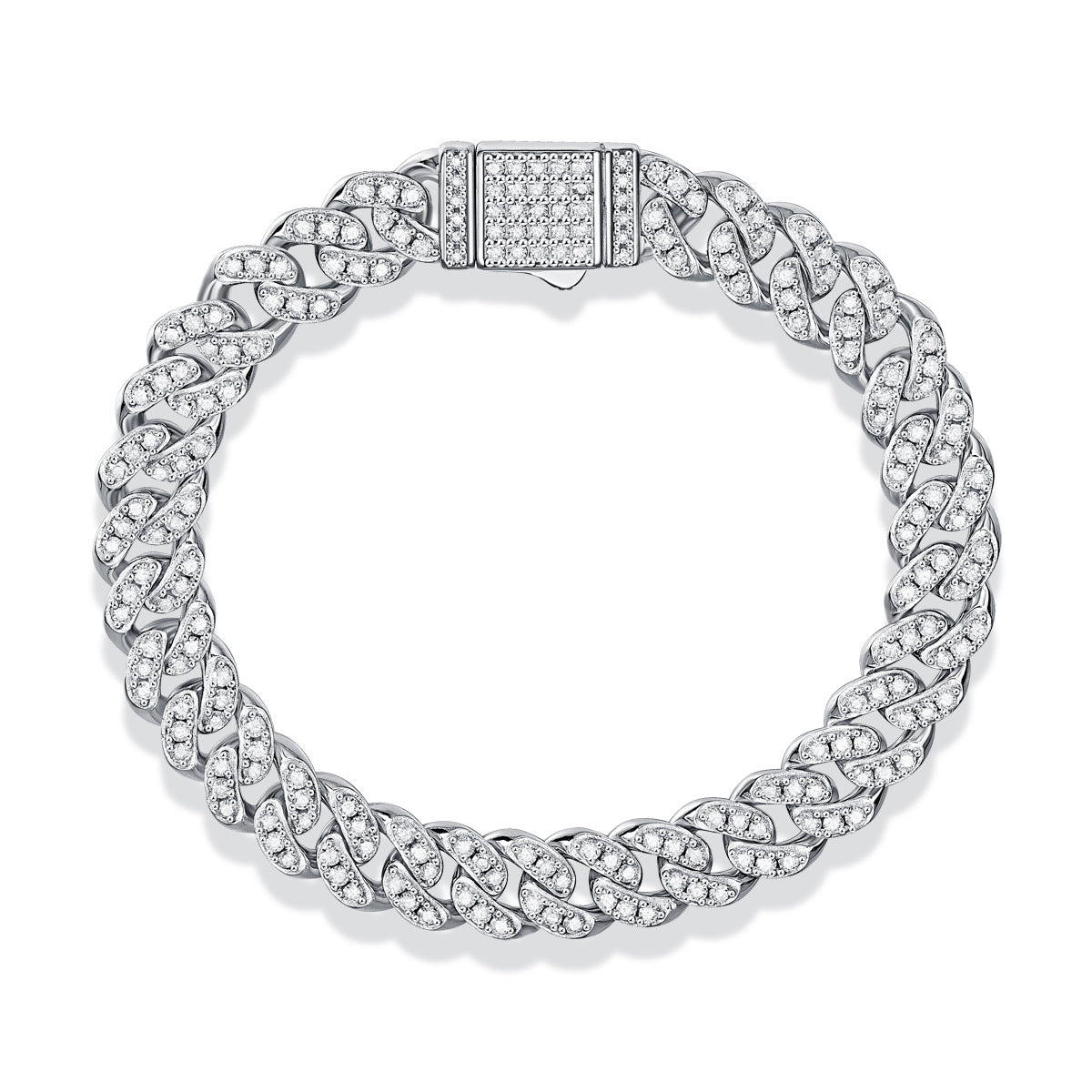925 silver Moissanite 8mm cuban Bracelet