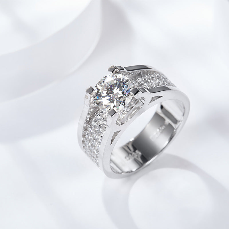 925 Silver Diamond Moissanite wedding ring