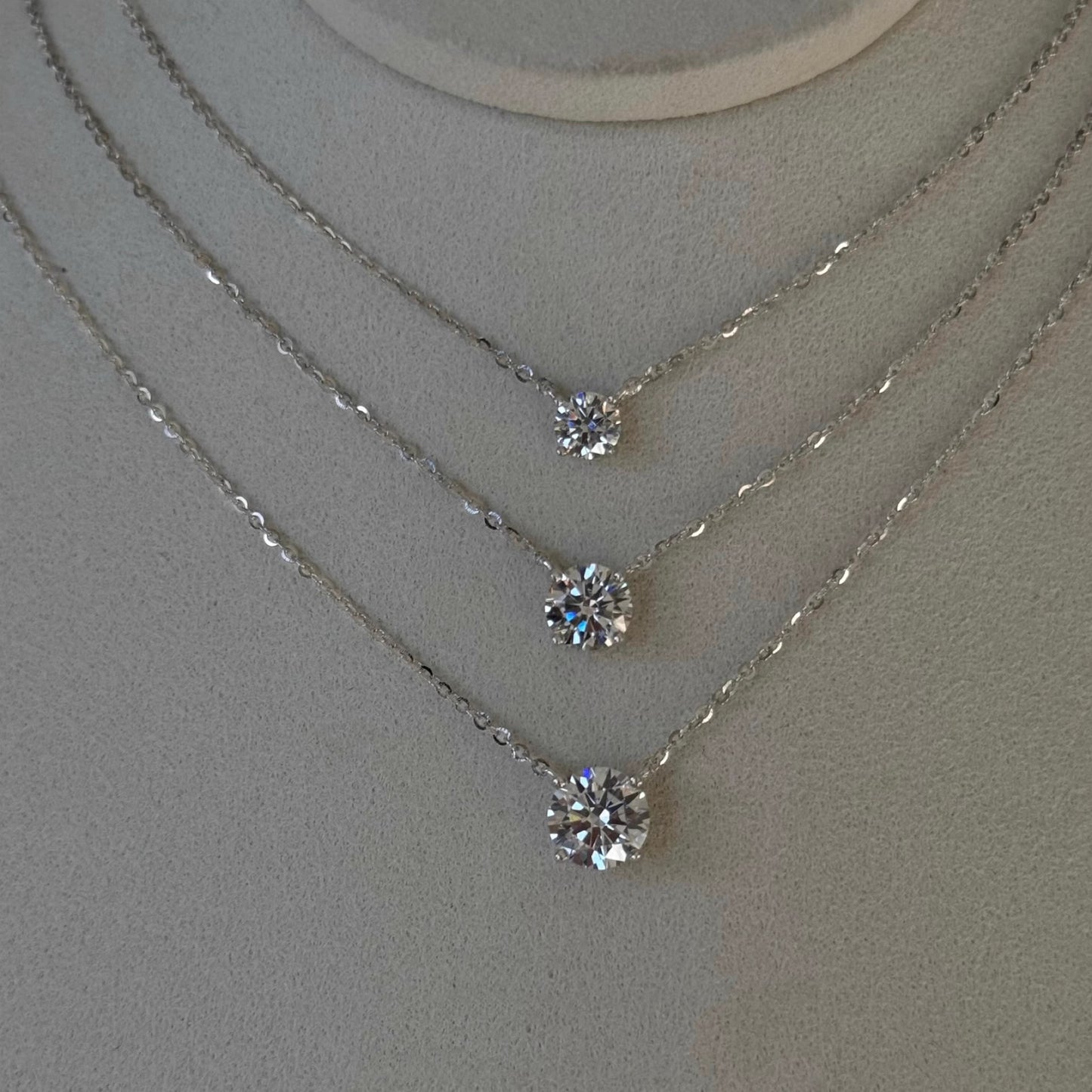 5 6.5 8 9mm 925 silver Moissanite Women's pendant necklace