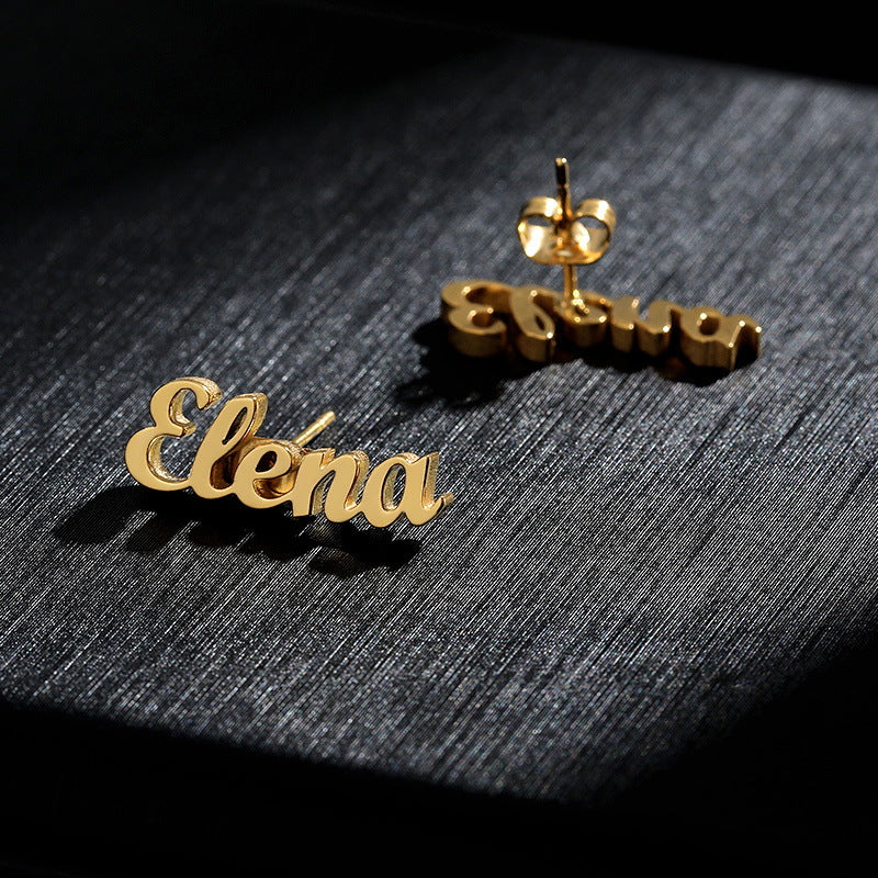 Custom Name Earrings DIY Creative Personalized Stainless Steel Popular Earrings