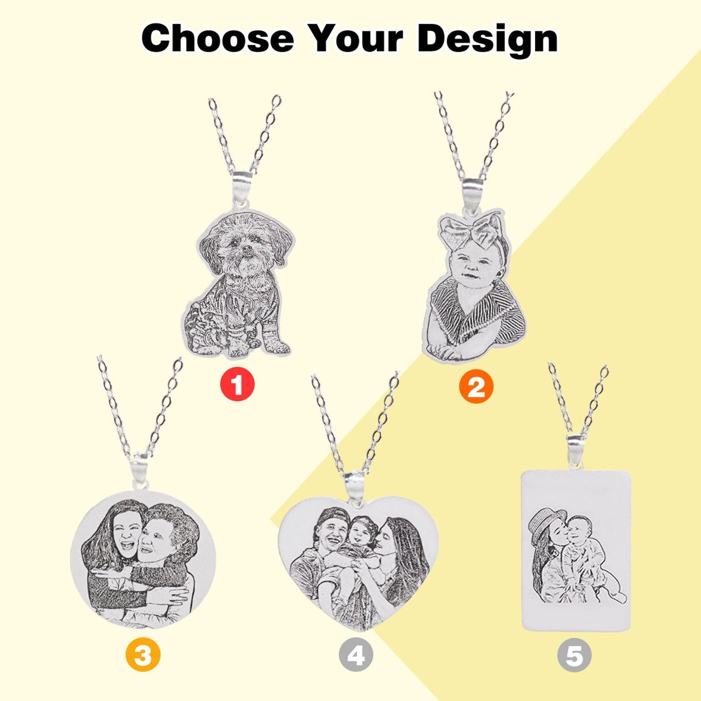 Custom stainless steel photo pendant