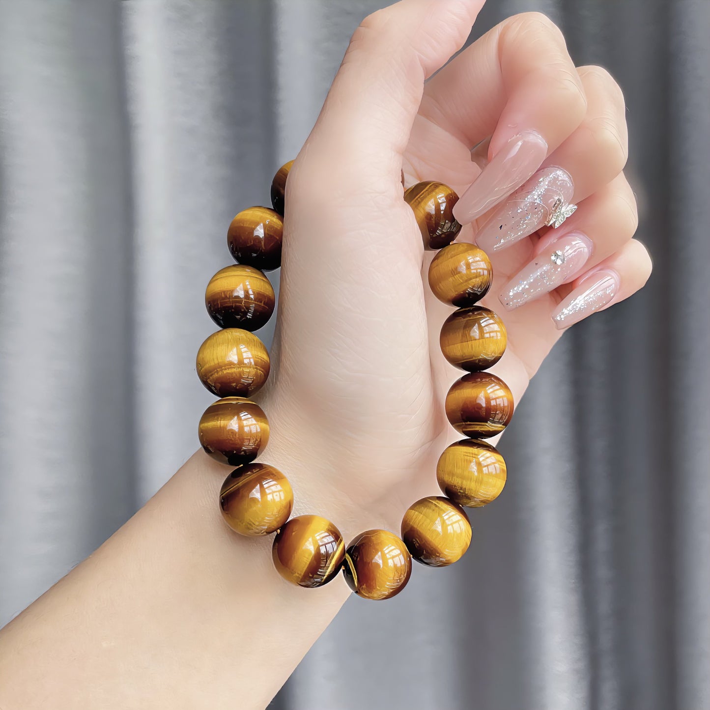 Tiger eye stone Bracelet glass beads Men and women bangle