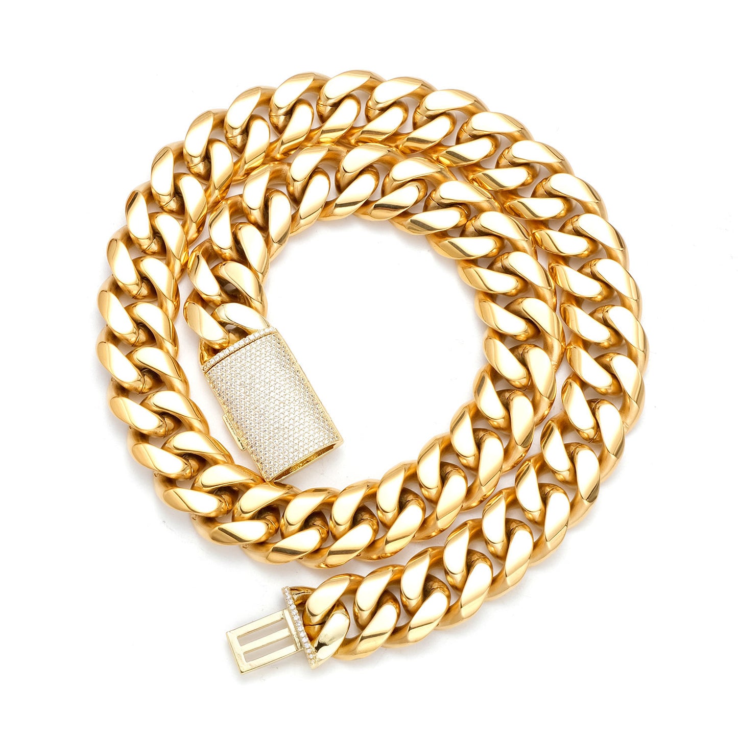 12mm 14mm 18mm 20mm 22mm Miami Cuban Chain 18K Gold