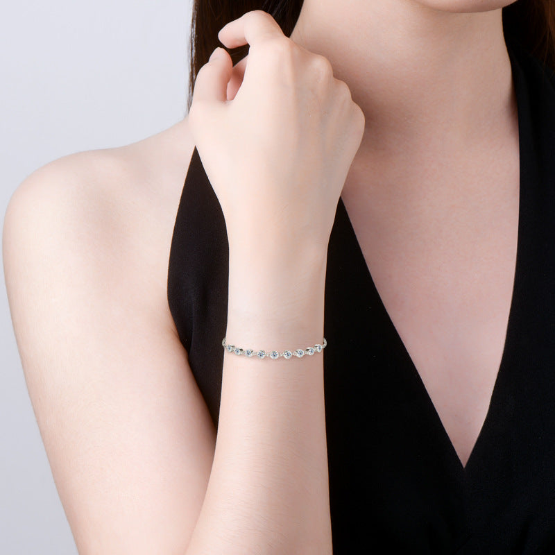 Woman 925 silver 3mm moissanite Bracelet