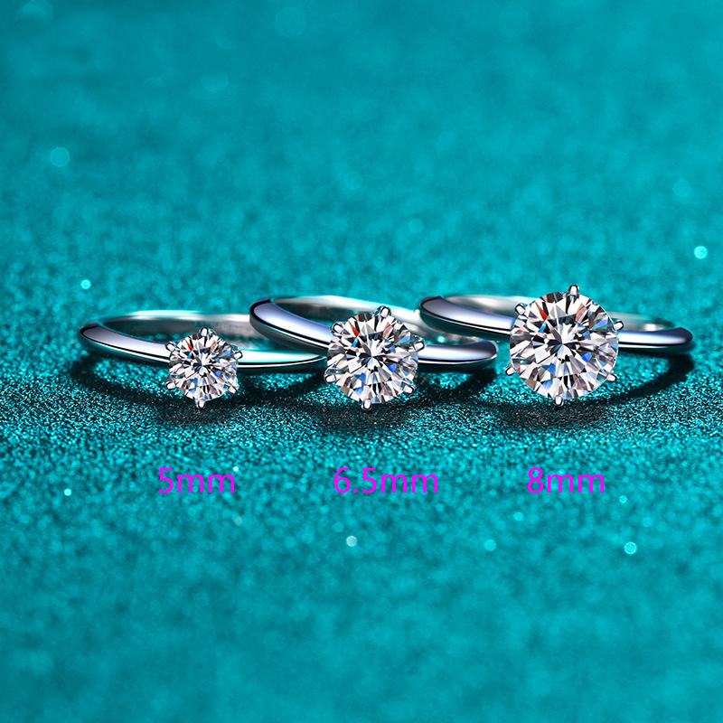 925 Silver Diamond Moissanite Ring