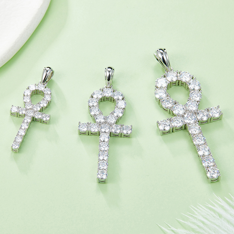 925 Silver Moissanite Ankh pendant