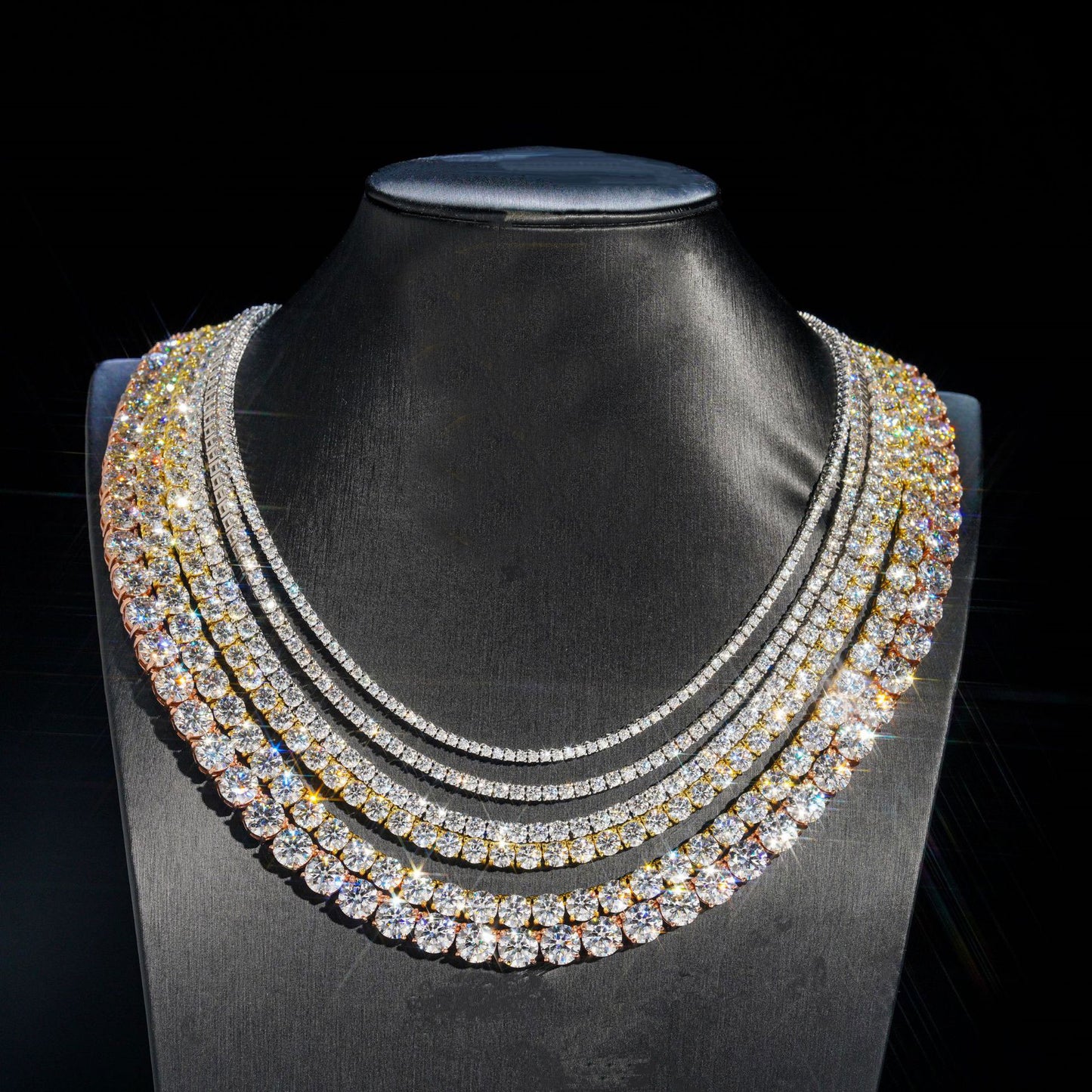 925 silver Moissanite 2 3 4 5mm Tennis chain and Bracelet