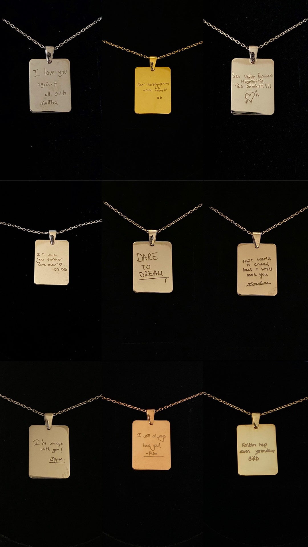 Custom Name Necklace Personalized Handwritten Signature Pendant