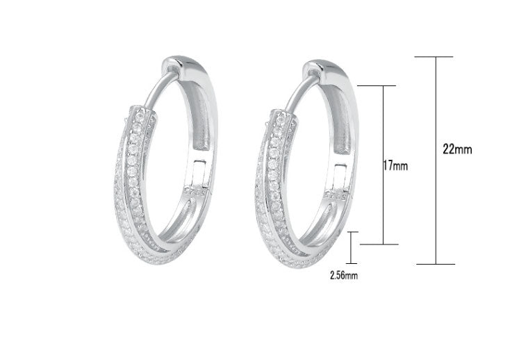 925 Silver Moissanite Earrings 21mm