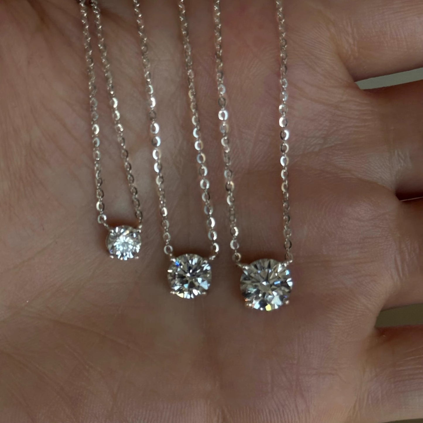 5 6.5 8 9mm 925 silver Moissanite Women's pendant necklace