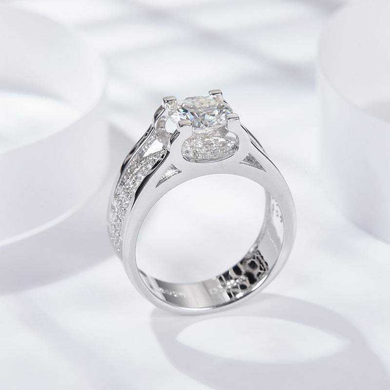 925 Silver Diamond Moissanite wedding ring