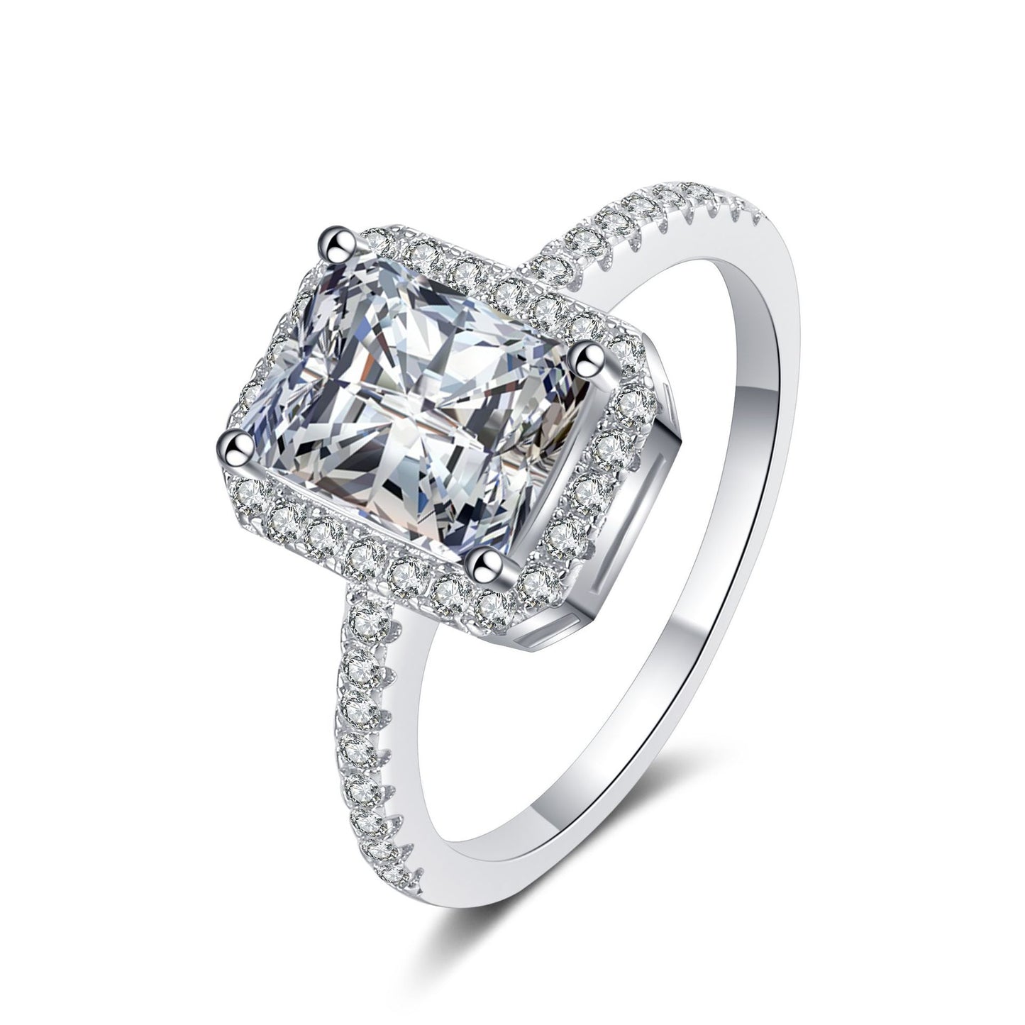 925 Sterling Silver Moissanite Ring