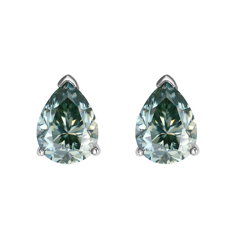 925 Silver Moissanite Pear Shape Stud earrings