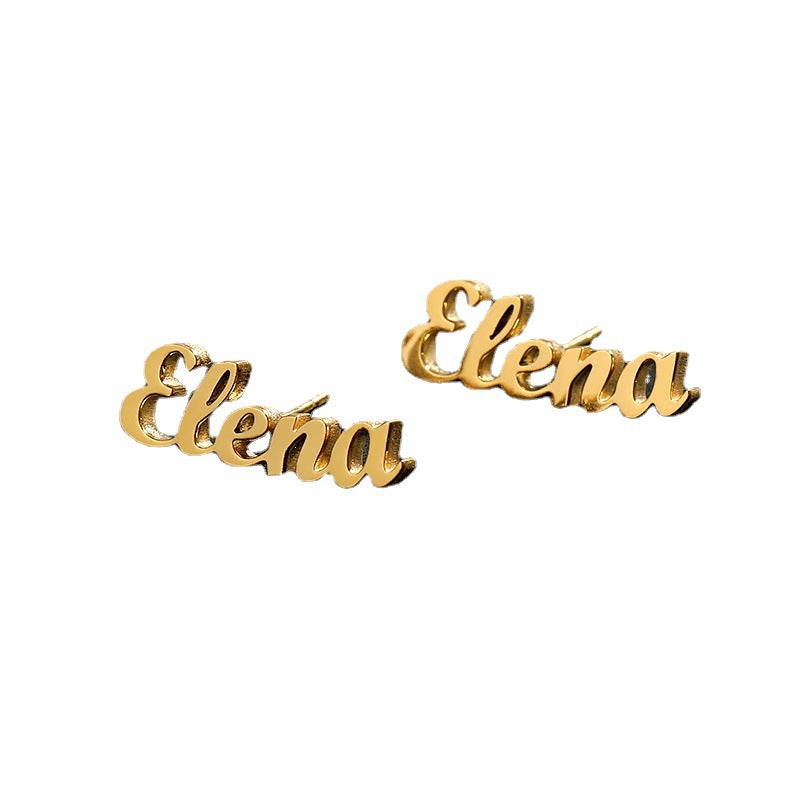 Custom Name Earrings DIY Creative Personalized Stainless Steel Popular Earrings