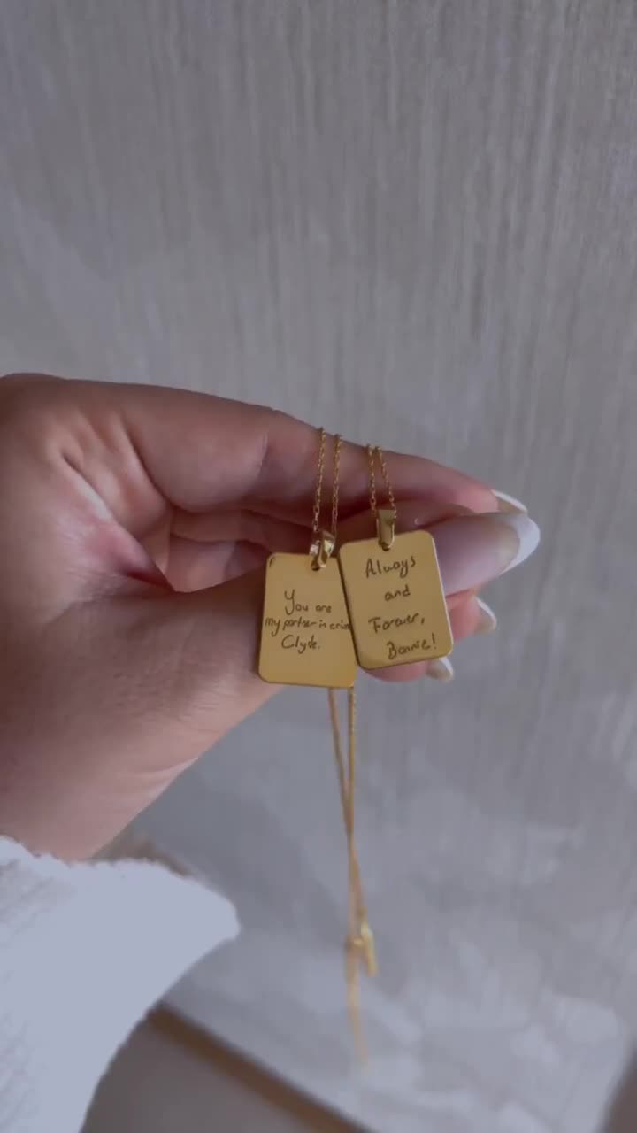 Custom Name Necklace Personalized Handwritten Signature Pendant